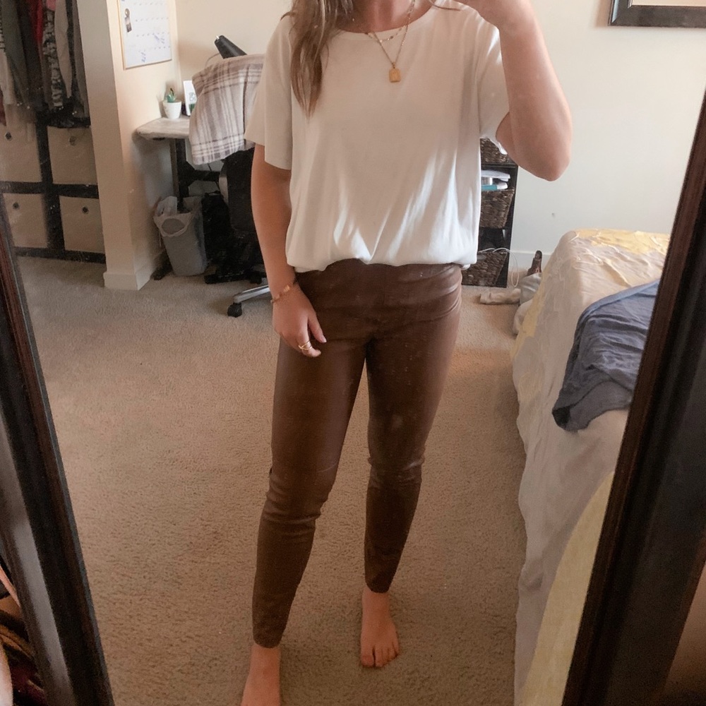 ZARA BROWN LEATHER PANTS